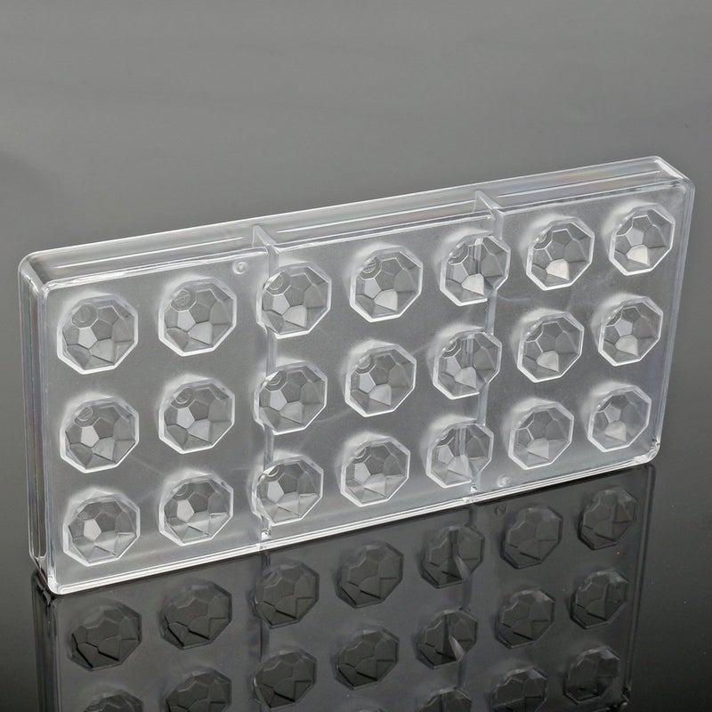 HAPYLY 21 Grid Chocolate Candy Mold PC Polycarbonate Chocolate Making Mould (Diamond) - Image 3